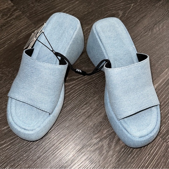 ZARA Denim Sandals - Picture 7 of 9